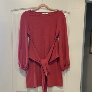 a new day Red Long Sleeve Dress with Tie